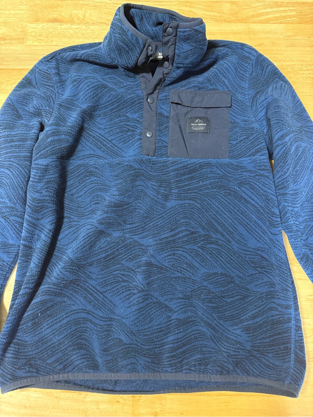 Helly Hansen Women’s Small Blue Patterned Fleece Snap Pullover Jacket S/P